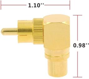 img 1 attached to 🔌 Enhance Connectivity with VCE 3-Pack RCA Male to Female 90 Degree Right Angle Adapter