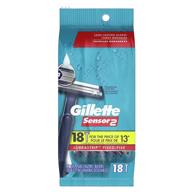 💦 gillette sensor2 disposable razors for men with lubrastrip, activated by water to minimize skin irritation logo