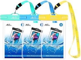 img 4 attached to 📱 MoKo Waterproof Phone Pouch [3 Pack]: Ultimate Protection for iPhone 13/12/11 Pro Max, Galaxy S21/S10/Note 10 - Underwater Case with Lanyard