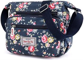 img 4 attached to 🌸 H HIKKER-LINK Women's Lightweight Floral Crossbody Purse Bags for Travel with Multi-Pockets