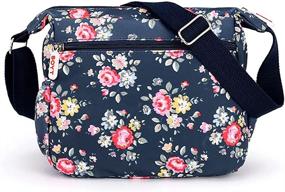 img 1 attached to 🌸 H HIKKER-LINK Women's Lightweight Floral Crossbody Purse Bags for Travel with Multi-Pockets