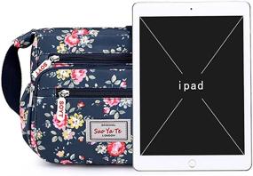 img 3 attached to 🌸 H HIKKER-LINK Women's Lightweight Floral Crossbody Purse Bags for Travel with Multi-Pockets