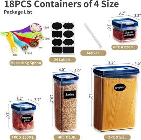 img 3 attached to 18PCS Lockcoo Airtight Food Storage Containers with Lids – BPA Free Kitchen Storage and Pantry Organization Set for Cereal, Pasta, Flour – Includes Labels, Marker & Spoon Set