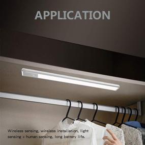 img 1 attached to 🔦 AOTOINK LED Closet Light: Motion-Sensor 52 LEDs with 4 Modes for Under Cabinet/Counter, Portable & Rechargeable, Easy-Stick, 2-Pack