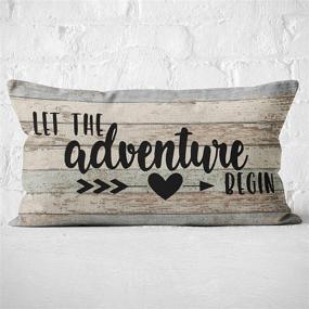 img 4 attached to 🏕️ Mancheng-zi Let The Adventure Begin Pillow Case - 20 x 12 Inch Lumbar Decorative for Camper Decor, Campers Gifts, Trailer RV Pillow Decorative Cotton Linen Cushion Cover for Sofa Couch Bed