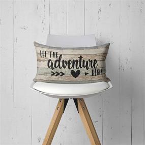 img 3 attached to 🏕️ Mancheng-zi Let The Adventure Begin Pillow Case - 20 x 12 Inch Lumbar Decorative for Camper Decor, Campers Gifts, Trailer RV Pillow Decorative Cotton Linen Cushion Cover for Sofa Couch Bed