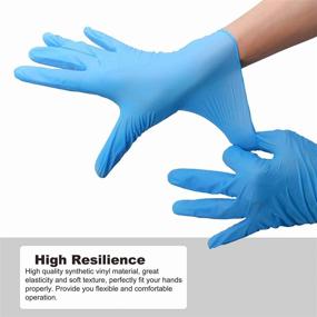 img 3 attached to 🧤 CoyaCool Disposable Latex-Free Gloves - Powder-Free, 4 Mil Thick Food-Grade Gloves, 100 Pc Medium Cleaning Gloves, Blue