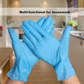 img 2 attached to 🧤 CoyaCool Disposable Latex-Free Gloves - Powder-Free, 4 Mil Thick Food-Grade Gloves, 100 Pc Medium Cleaning Gloves, Blue