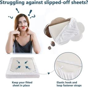 img 3 attached to 🐼 MINIPANDA King Size Sheets Set - 4 PC Ultra Soft Microfiber Bedding Sheets & Pillowcases with Bed Sheets Holder Straps for Corners - Deep Pocket - Set of 4 (King, White)