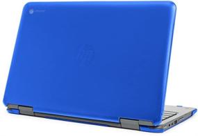 img 2 attached to 💙 mCover Hard Shell Case for 11.6" HP Chromebook X360 11 G1 EE laptops - Blue (Not Compatible with HP C11 G4EE / G5EE / G6EE)