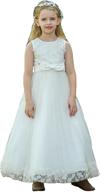 👗 bow dream 3d flower girl's tulle full length dress - perfect for weddings, junior bridesmaids, evening events, and formal occasions logo