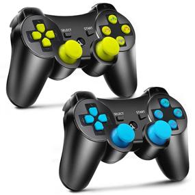 img 4 attached to 🎮 PS3 Controller 2 Pack Wireless Double Shock Gaming Controller with Motion Control - Sony Playstation 3 Compatible - Includes Charging Cord