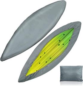 img 4 attached to 🌊 Waterproof Canoe Cover Kayak Cover, Outdoor Storage Dust Canoe Cover, UV Protection, Rain Resistant, Sunblock Shield Covers for Kayak, Canoe, Paddle Board, 3.1-3.5m/10.2-11.4ft