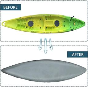 img 1 attached to 🌊 Waterproof Canoe Cover Kayak Cover, Outdoor Storage Dust Canoe Cover, UV Protection, Rain Resistant, Sunblock Shield Covers for Kayak, Canoe, Paddle Board, 3.1-3.5m/10.2-11.4ft