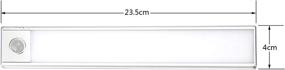 img 1 attached to 🔋 Раздвижной светодиодный тумбовый светильник на аккумуляторе Leadleds: ультратонкий, с датчиком движения (серебристый, 2 шт.) для кухни, спальни, ванной комнаты, лестницы