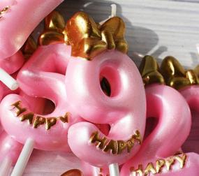 img 2 attached to 🎂 QQYL Gold 3 Candle Birthday Girl: Pink Third Birthday Cake Topper for 3-Year-Old Party, Style7 Number 3 Candle & Decoration
