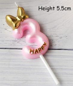 img 3 attached to 🎂 QQYL Gold 3 Candle Birthday Girl: Pink Third Birthday Cake Topper for 3-Year-Old Party, Style7 Number 3 Candle & Decoration