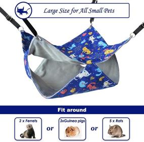 img 2 attached to 🐾 HOMEYA Pet Small Animal Hanging Hammock- Bunkbed Hammock Toy for Ferret, Hamster, Parrot, Rat, Guinea-Pig, Mice, Chinchilla, Flying Squirrel- Sleep and Nap Sack Cage Swinging Bed Hideout