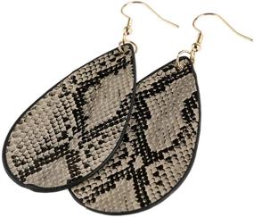 img 2 attached to Bohemian Lightweight Leather Geometric Earrings