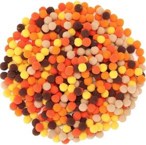 img 4 attached to 🦃 Thanksgiving Pompoms Bulk Pack - 2000 Assorted Fuzzy Pom Poms Balls for DIY Crafts, Creative Art, and Thanksgiving Decorations