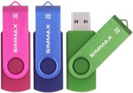 simmax 3 pack 32gb memory stick usb 2 logo