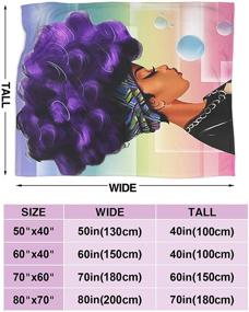 img 3 attached to 🏿 Super Soft Afro Girl Flannel Fleece Throw Blanket for Couch Sofa, Office Lap, and Travel - Lightweight, 60X70inch