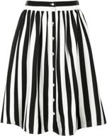 👗 stylish and versatile: allegra women's stripes button elastic skirts for fashionable women's clothing logo