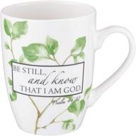 psalm 46:10 ceramic christian coffee mug - be still and know - inspirational coffee cup for men and women, 12oz - christian gifts logo