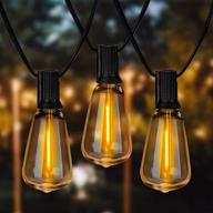 🔦 newpow outdoor string lights 66ft: dimmable, waterproof & shatterproof led filament bulbs for indoor/outdoor decoration and lighting логотип