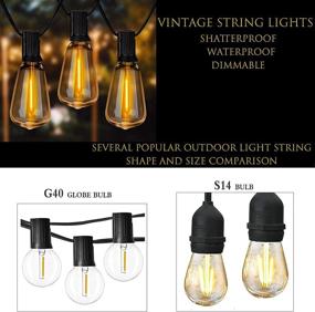 img 3 attached to 🔦 newpow Outdoor String Lights 66ft: Dimmable, Waterproof & Shatterproof LED Filament Bulbs for Indoor/Outdoor Decoration and Lighting