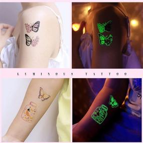 img 1 attached to Ooopsiun Luminous Butterfly Temporary Tattoos