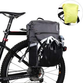 img 3 attached to Rhinowalk Multifunction 24L Bike Pannier 🚴 Bag: Waterproof, Laptop Backpack, Motor & Luggage Bag