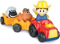🚜 interactive tractor toy set with farmer, farm animals, and wagons: press & play for animal sounds and melodies! ideal toddler farm pretend play gift for 18+ months. perfect farm toys for babies! logo