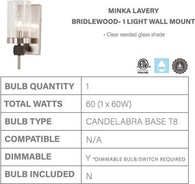 img 1 attached to Minka Lavery Bridlewood Wall Sconce Lighting 4631-106 - Stone Grey Wall Lamp Fixture, 1-Light 60 Watts