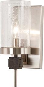 img 3 attached to Minka Lavery Bridlewood Wall Sconce Lighting 4631-106 - Stone Grey Wall Lamp Fixture, 1-Light 60 Watts