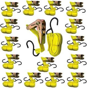 img 4 attached to 🔒 16-Piece Ratchet Tie Down Bulk Set with S Hooks - Ideal for Cargo Straps, Moving, Motorcycles, and Securing!