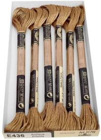 img 1 attached to Premium DMC Light Effects Embroidery Floss: Golden Oak 317W-E436 (6-Pack)