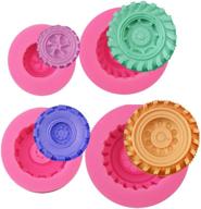 mity rain 3d round tire fondant mold - truck wheel shape silicone mold 🚚 for sugarcraft cake decoration, chocolate, candy, polymer clay, soap, jelly, and more - set of 4 logo