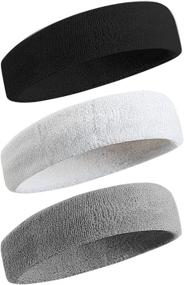 img 4 attached to 🏋️ Moisture-Wicking Cotton Terry Cloth Sweatbands for Men and Women - Ideal for Tennis, Basketball, Running, Gym Workouts - BEACE Sports Headbands+