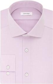 img 1 attached to Calvin Klein 👔 Herringbone Spread Collar Men's Shirts