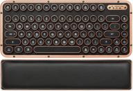 azio retro compact keyboard - bluetooth/usb wired vintage backlit leather mechanical keyboard with arm rest for mac and pc (mk-rck-l-03-us) logo