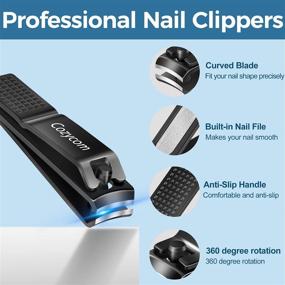 img 2 attached to Nail Clippers Set by CozyCom - Professional Stainless Steel Fingernail and Toenail Clippers for Men and Women - 2 Pack, Ideal for Thick Nails