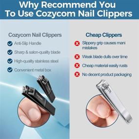 img 1 attached to Nail Clippers Set by CozyCom - Professional Stainless Steel Fingernail and Toenail Clippers for Men and Women - 2 Pack, Ideal for Thick Nails