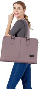 img 1 attached to MOSISO Women Laptop Tote Bag (15-16 Inch) 3 Layer Compartments