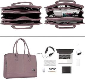 img 3 attached to MOSISO Women Laptop Tote Bag (15-16 Inch) 3 Layer Compartments