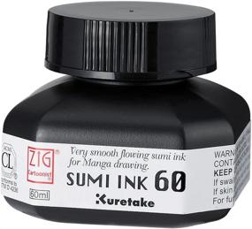 img 1 attached to 🖋️ Zig Sumi Pen Ink 60ml, Black: Smooth and Precise Writing Experience for Artists and Calligraphers