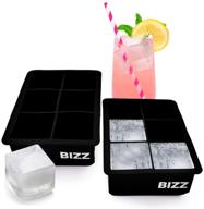 🧊 bizz silicone ice molds (2-tray set) - cube, flexible & reusable for whiskey, bourbon, cocktail, and drinks - bpa free & easy to freeze & remove contents logo