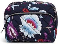 vera bradley women's performance twill lay flat cosmetic makeup organizer bag: sleek and stylish travel essential logo