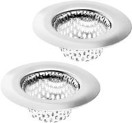 2 pack - 2.25&#34; top / 1&#34; basket - stainless steel sink strainer hair catcher for bathroom, utility, slop, laundry, rv, and lavatory sinks - drain strainer for effective clog prevention logo