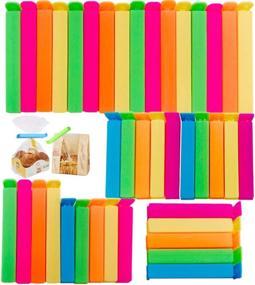 img 4 attached to 🍿 40PCS Colorful Plastic Sealing Clips for Snack & Chip Bags, Kitchen Storage - 2 Sizes (2.7-inch and 4.3-inch)